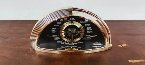 Relógio Alarme Mesa Hora Mundial Toshiba Japan Anos 90 Leia