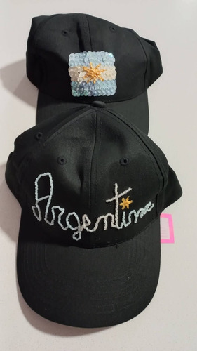 Lote De 2 Gorras Viseras Bordadas Argentina Hermosas! Nuevas