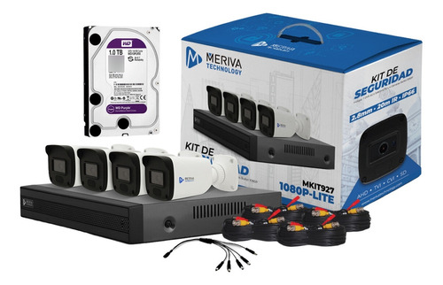 Kit Seguridad Cctv 4 Cámaras Metálicas + Dvr + 1 Tb Disco