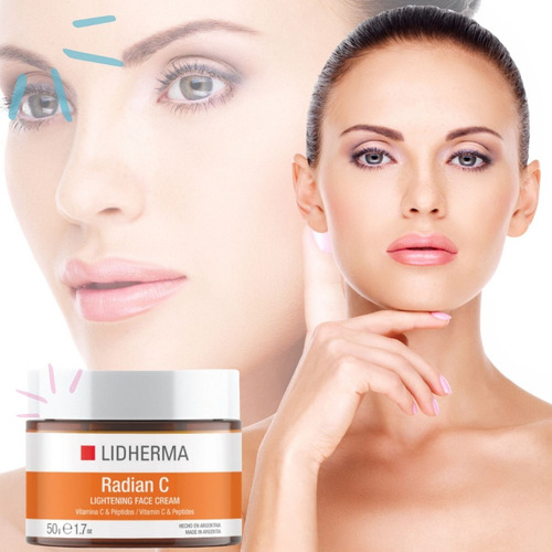 Crema Lightening Face Cream Lidherma Radian C día/noche para piel mixta/normal/seca de 50g 18+ años
