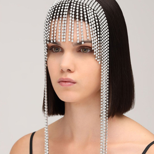 (s) Cadena De Cabeza Con Diamantes De Imitación Plateados Y
