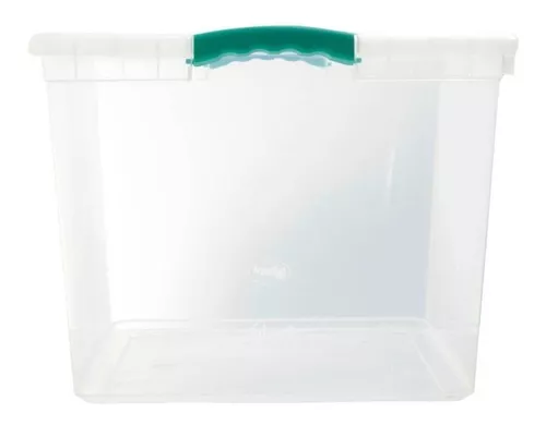 Caja organizadora Wenbox 45 litros 50x40x31 cm transparente.