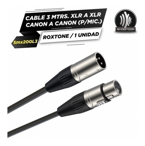 Imagen 3 de 6 de Cable Xlr Canon 3 Metros Balanceado - Roxtone Smx200l3