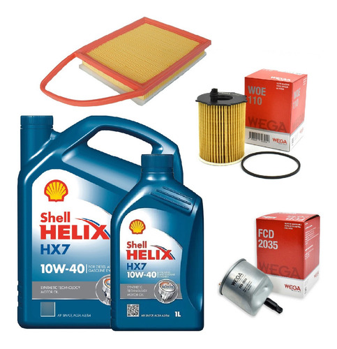 Kit 3 Filtros + 5l Aceite Shell 10w40 Peug 308 408 4008 Hdi