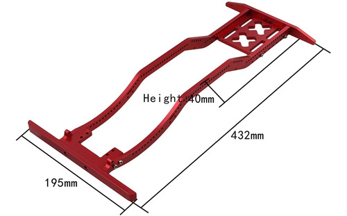 Mxfans Marco De Chasis De Aleación Roja Para Axial Scx10 Rc4