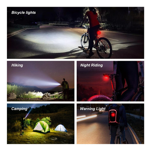 Bicicleta Usb-c Superbrillante Kunhe 1200 De Altos Lúmenes,