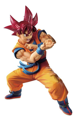 Figura De Dragon Ball Z Goku Fase Dios 17cm De Colección