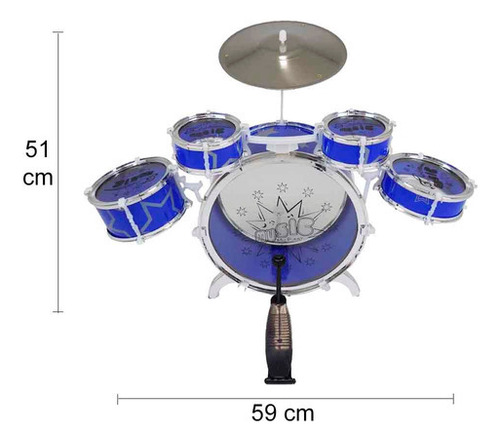 Bateria Infantil Musical Pura Diversao C/ Banco Fenix Cor Estampado