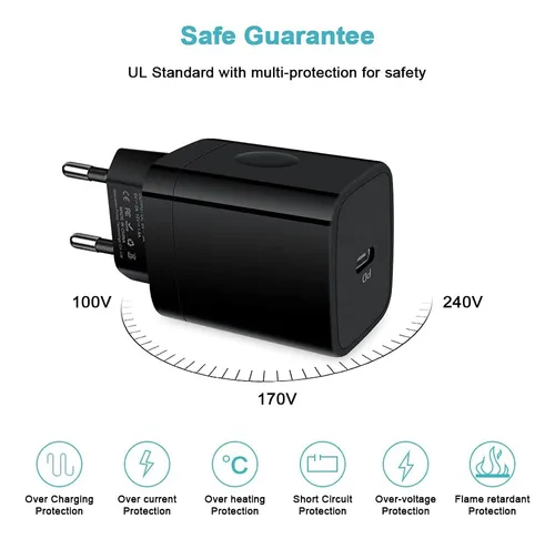 Adaptador Usb C, Adaptador De Enchufe Europeo, Paquete De 2