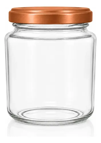 GLASS VETRO24 Potes De Vidro Belém 240ml Com Tampas Metálicas E Lacr