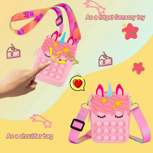 Antiestres Niña Bolsa Monedero Unicornio Fidget Pop It Cute
