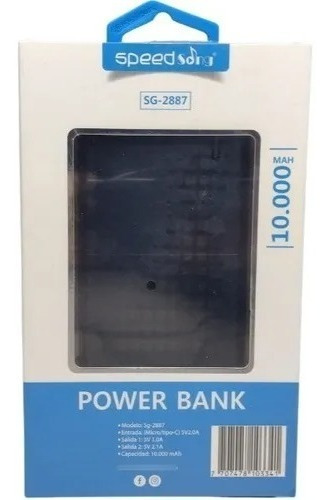 Power Bank Batería Externa 10000mah Usb Carga Ergonómico