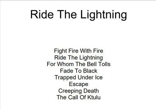 Metallica Ride The Lightning Partitura Y Tablatura Guitarra
