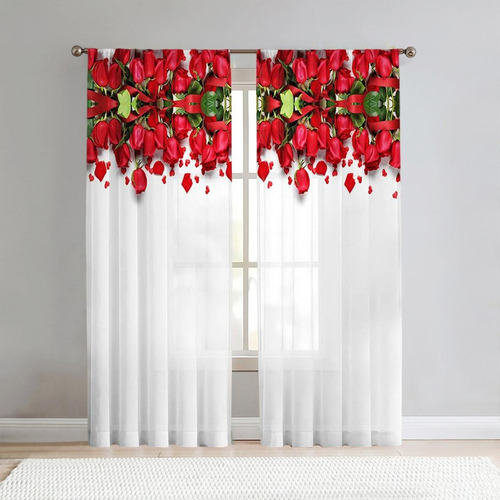 Am 2 Cortinas De Gasa Para Ventanas Para Comedor, Cocina,