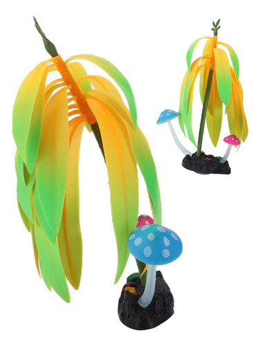 Adorno De Silicona Para Acuarios, Decoración De Plantas De C