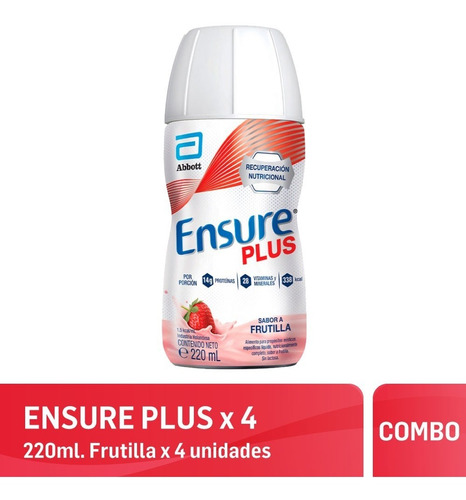 Ensure Plus Liquido Frutilla 220 Ml X 4 Unidades