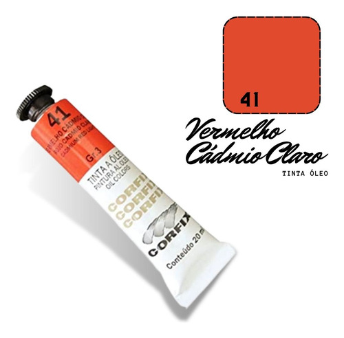 Tinta Óleo 20ml G3 041 Vermelho Cadmio Claro Corfix