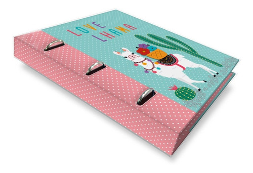 Caderno Fichário Argolado Lhama - 12 Mat- Capa Pvc