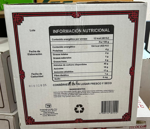 Galletas De La Fortuna Caja De Galletas De La Suerte 330pzas