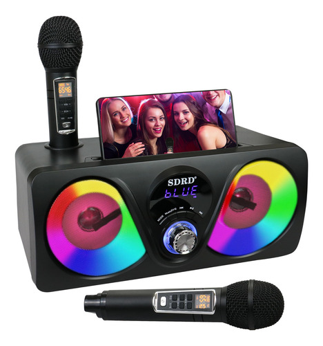 Máquina De Karaoke Portátil Con Sistema De Altavoces Pa Blue