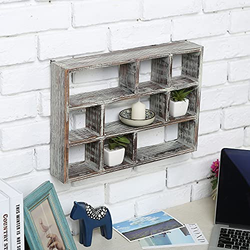 Caja Rústica Madera Maciza Multifunción 9 Compartimentos Col