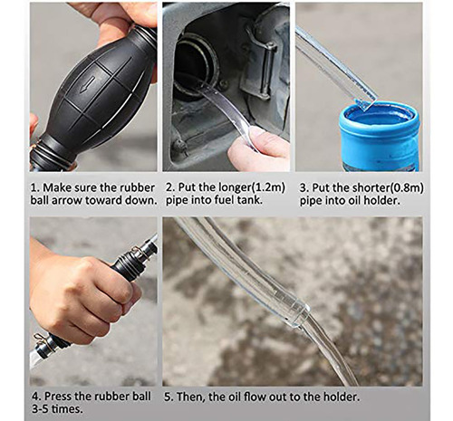 Bomba De Sifón Manual Para Gasolina, Diésel, Agua, Aceite, C