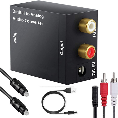Adaptador Digital Coaxial Toslink Con Cable Óptico