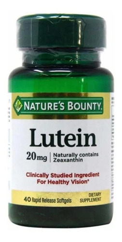 Lutein Com Zeaxanthin 20mg 40caps Nature's Bounty E U A