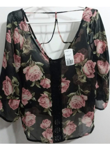 Blusa De Gasa Floreada