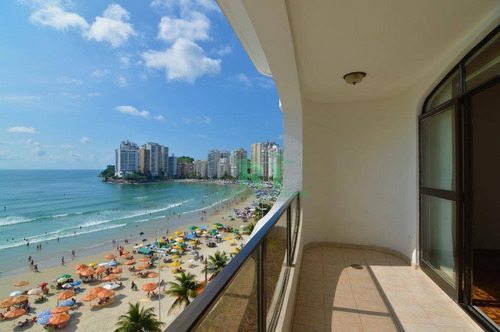 Imagem 4 de 26 de Apartamento Frente Ao Mar, Vista Ao Mar, Área De Lazer, 4 Dormitórios Sendo 4 Suítes, 2 Vagas De Garagem, Astúrias, Guarujá. - Ap3480