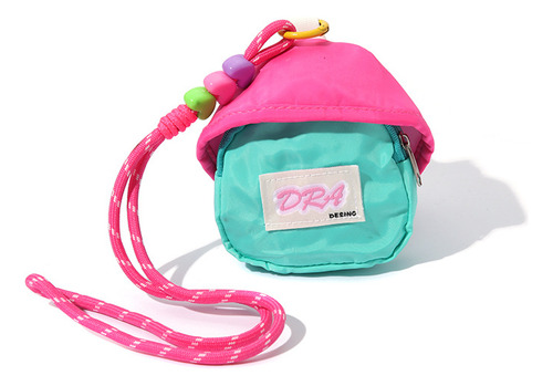 Minibolso Monedero De Lona Con Cuatro Flores