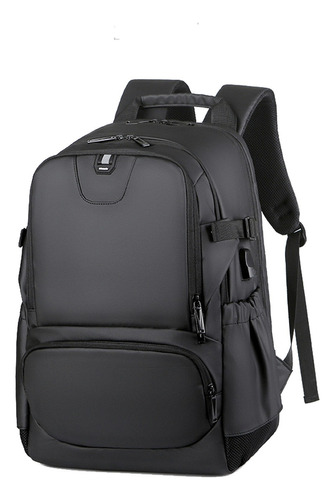 Mochila De Viaje De Negro Negocios Antirrobo Para Portátil 15.6 In, Con Carga Usb, Bolsa De Gran Capacidad Impermeable, Hombre Mujer Mochilas Diseño De La Tela Membrana