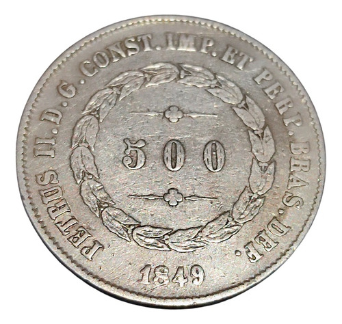 Moeda De Prata De 500 Reis De 1849 (Usado)