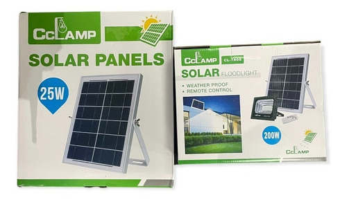 Panel Solar 25w Lampara Techo Calle 200w Control R Cl780s