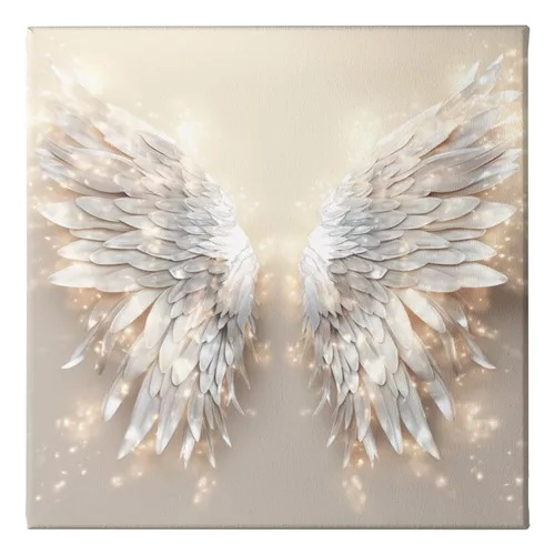 Cuadro De Alas De Angel Glamour Celestial 100x100