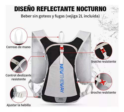 Mochila de hidratación, paquetes de hidratación con vejiga de agua de TPU  sin BPA de 2 litros, mochila de agua ligera para ciclismo de montaña