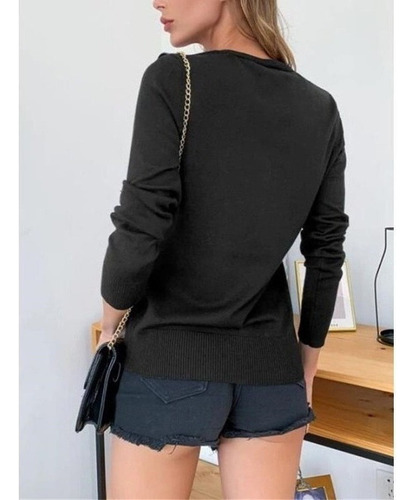 Sueter Sueter Mujer Moda Sueter Dama Abierto Cierres Abrigo