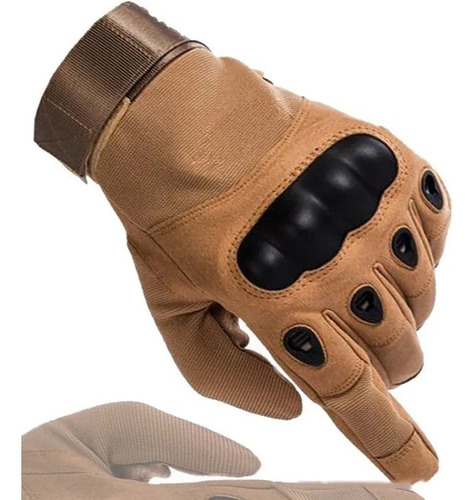 Guantes Para Moto Tacticos Protección Nudillos Beige