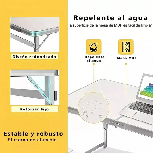 Mesa Plegable Portafolio Aluminio 1.2m Jardín Con 4 Sillas