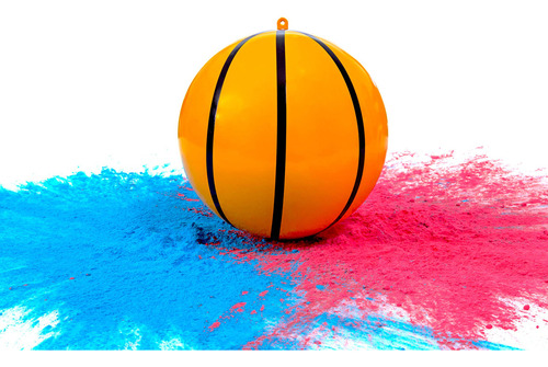 Baloncesto De Revelación De Género Con Polvo, Kit De Pelo. Color Azul, rosa
