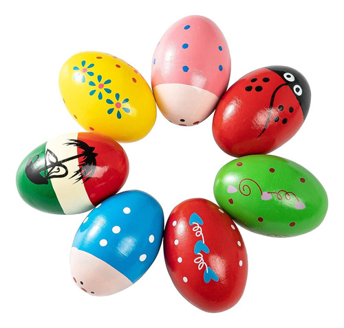 ~? Musfunny Egg Shakers Set 7pcs Wooden Hand Percussion Shak