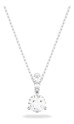 Collar Colección De Joyas De Vidrio Blanco, Cristal Color Plateado