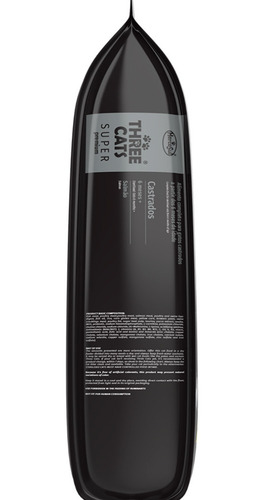 Imagen 2 de 7 de Comida Para Gato Three Superpremium Castrados Salmon 10,1 Kg