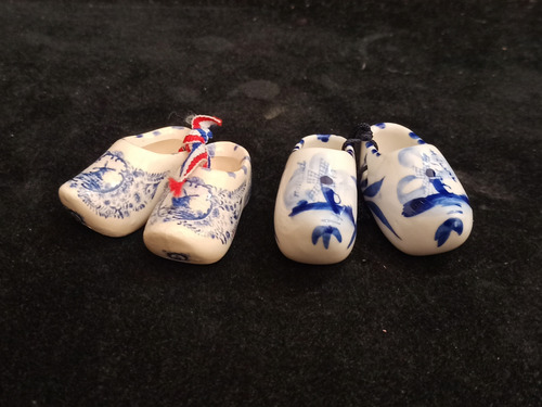 Hermosos Zuecos De Porcelana Holandesa Delft Blue 