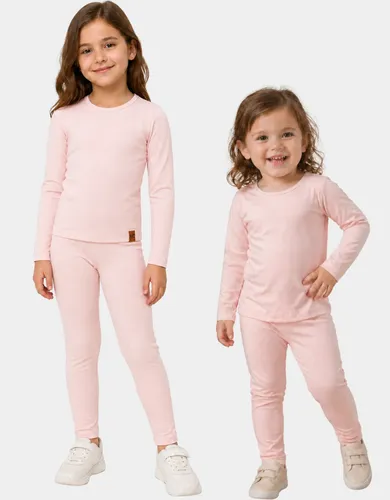 Conjunto Infantil Térmico Peluciado Menina Inverno Conforto Rosa 8 Lisa
