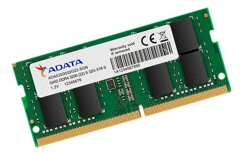 Memória Ram Notebook Adata 32gb Ddr4 Ad4s320032g22 3200mt/s