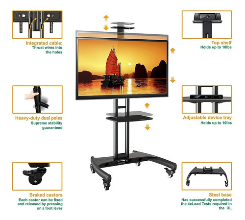 Imagen 2 de 3 de Soporte Móvil Para Pantalla De 32 A 65 Envio Gratis
