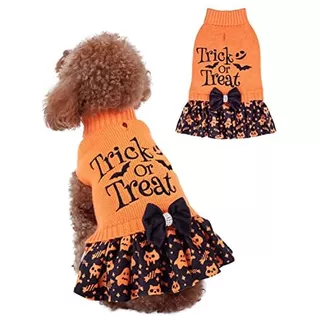 Vestido De Punto Perros De Halloween Truco O Trato Sué...