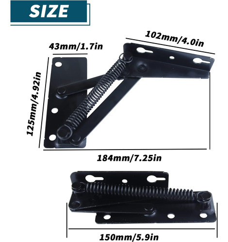 Soporte De Elevación Plegable De 80 Grados - 1 Par Bisagras