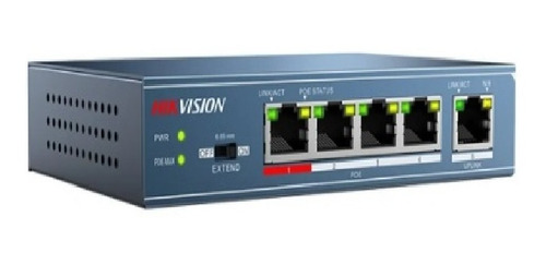 Switch Poe Hikvision 4 Puertos + 1 Uplink 30w Ds-3e0105p-e/m
